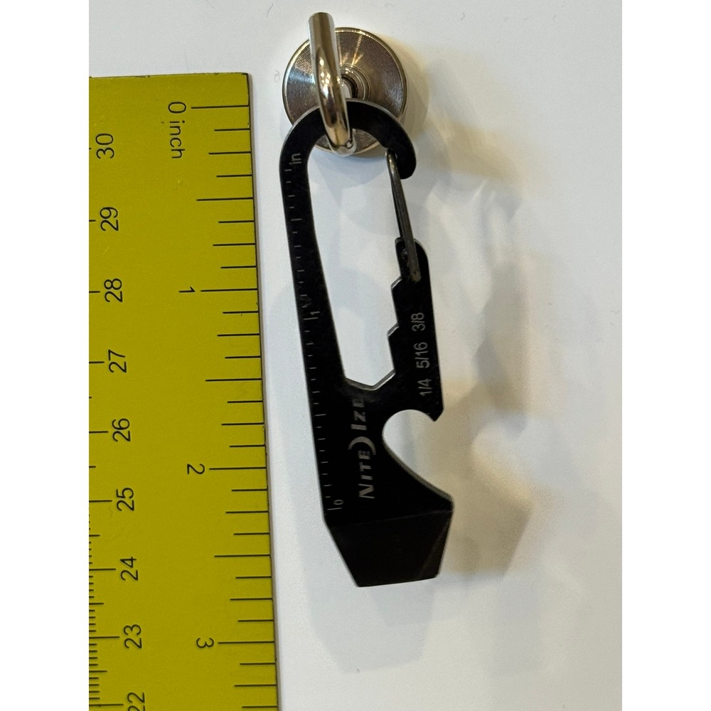 Nite Ize DoohicKey Multi-Tool Black Stainless Steel EDC Keychain Carabiner Ruler